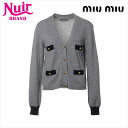 【最大15%クーポン】ミュウ ミュウ Miu Miu Size:42 2022 カシミア カーディガン グレー WS15153 【中古】【4/20 23:59ま...