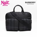【全品20%OFF 9/15 23:59まで】バーバリー BURBERRY チェック ブリーフケース ビシネスバッグ ナイロン ショルダーバッグ ブラック WS13450 【中古】