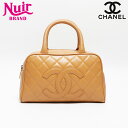 【最大15%OFFクーポン】シャネル CHANEL キャビアスキン ココマーク ミニボストン 8番台 2003-2004 ボストンバッグ ブラウン WS1343...