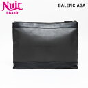 バレンシアガ BALENCIAGA ネイビークリップM クラッチバッグ ブラック WS13481 【中古】