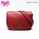 【20%OFF!!先着20名!!】ボッテガヴェネタ BOTTEGAVENETA ナッパ イントレチャート ルナ ショルダーバッグ レッド WS13578 【中古】