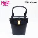 【先着20名限定10%OFFクーポン】サルヴァトーレフェラガモ Salvatore Ferragamo ヴァラ レザー バケット ハンドバッグ ネイビー WS13666 【中古】(4)
