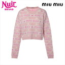 ミュウ ミュウ Miu Miu Size:36 MML551 2021 カシミヤ ニット ホワイト×ピンク WS15116 【中古】