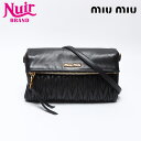 ミュウ ミュウ Miu Miu マテラッセ レザー ショルダーバッグ ブラック WS13607 【中古】