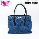 【20%OFFクーポン!5/16 01:59まで】ミュウ ミュウ Miu Miu マテラッセ デニム ハンドバッグ ネイビー WS13894 【中古】(4)