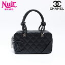 シャネル CHANEL 10番台 2005-2006 ミニ カンボン ライン ミニ ボストン ハンドバッグ ブラック WS14363 【中古】