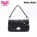 ミュウ ミュウ Miu Miu ミニ マテラッセ クリスタル ショルダーバッグ ブラック WS14368 【中古】