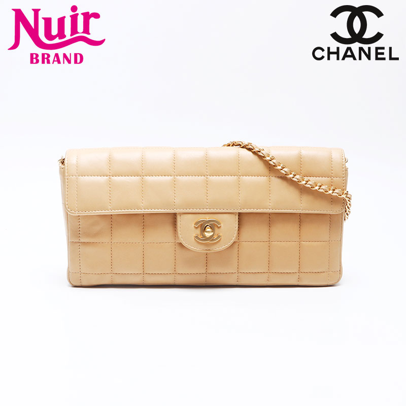 シャネル CHANEL 6番台 チョコバー ショルダーバッグ ベージュ WS14458 【中古】