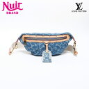 【24時間限定 全品20%OFF 7/18 0:00まで】ルイ・ヴィトン LOUIS VUITTON ハイライズ デニム モノグラム ウエストバッグ ブルー WS14215 【中古】
