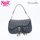 【24時間限定!20%OFF 7/3 23:59まで】クリスチャンディオール Christian Dior トロッター キャンバス サドルバッグ ショルダーバッグ ネイビー WS14130 【中古】