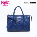 ミュウ ミュウ Miu Miu マテラッセ 2way レザー ハンドバッグ ブルー WS14697 【中古】