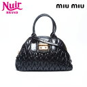 ミュウ ミュウ Miu Miu マテラッセ レザー ロック 2way ハンドバッグ ブラック WS14776 【中古】