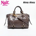 【全品20%OFF 8/1 0:00 まで】ミュウ ミュウ Miu Miu ヴィッテロ リュクス 2way ショルダーバッグ グレー WS14874 【中古】