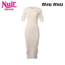 ミュウ ミュウ Miu Miu Size:36S リブニット コットン ロゴミニドレス ワンピース アイボリー WS15278 【中古】