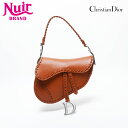 【24時間限定!20%OFF 7/3 23:59まで】クリスチャンディオール Christian Dior レザー サドルバッグ ショルダーバッグ ブラウン WS14998 【中古】
