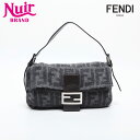 フェンディ FENDI ウール ズッカ マンマバゲット ショルダーバッグ グレー WS20015 【中古】