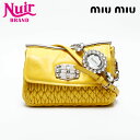 【全品20%OFF 8/1 0:00 まで】ミュウ ミュウ Miu Miu マテラッセ クリスタル ナッパ ショルダーバッグ イエロー WS12815 【中古】