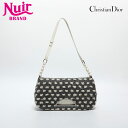 【24時間限定!20%OFF 7/3 23:59まで】クリスチャンディオール Christian Dior マリスパール ウール コットン ショルダーバッグ ブラック ホワイト WS20056 【中古】