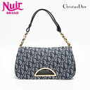 【24時間限定!20%OFF 7/3 23:59まで】クリスチャンディオール Christian Dior トロッター キャンバス マリスパール ショルダーバッグ ネイビー WS20233 【中古】