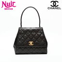 シャネル CHANEL 3番台 1994-1996 ラムスキン マトラッセ ハンドバッグ ブラック WS20372 【中古】