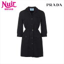 プラダ PRADA Size:36 ミニ ドレス Poplin 2024年 ワンピース ブラック WS15435 【中古】