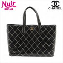 シャネル CHANEL ワイルドステッチ レザー 7番台 2001-2002 ショルダーバッグ ブラック WS15534 【中古】