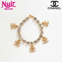 【全品20%OFF 8/1 0:00 まで】シャネル CHANEL ラインストーン ココマーク ブレスレット ゴールド WS20456 【中古】