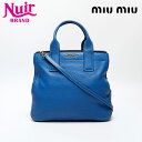 【全品20%OFF 8/1 0:00 まで】ミュウ ミュウ Miu Miu レザー 2way ハンドバッグ ブルー WS20609 【中古】
