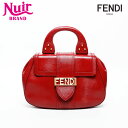 フェンディ FENDI ロゴ金具 ハンドバッグ レッド WS20508 【中古】