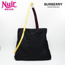 【全品20%OFF 9/15 23:59まで】バーバリー BURBERRY ナイロンキャンバス ショルダーバッグ ブラック WS21167 【中古】