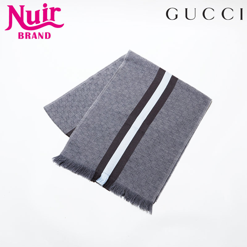 GUCCI ロゴ入り マフラー 黒(中古品) 中古・古着通販】GUCCI (グッチ) マフラー ブラック｜ブランド・古着