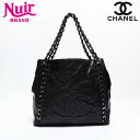 【全品21%OFF!! 11/2 23:59まで】シャネル CHANEL 11番台 2006-2008 レザー ココマーク ラグジュアリー チェーン トート ハンドバッグ ブラック WS22715 【中古】