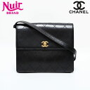 【3日間限定 全品20%OFF 10/26 23:59まで】シャネル CHANEL 5番台 1997-1999 ラムスキン ワイルドステッチ スクエア ショルダーバッグ ブラック WS22719 【中古】