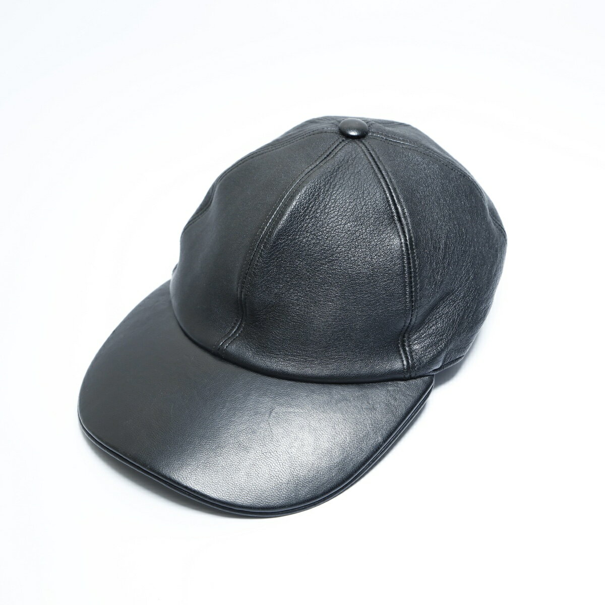 ルイ・ヴィトン LOUIS VUITTON レザー キャップ ブラック WS23465 【中古】(4)