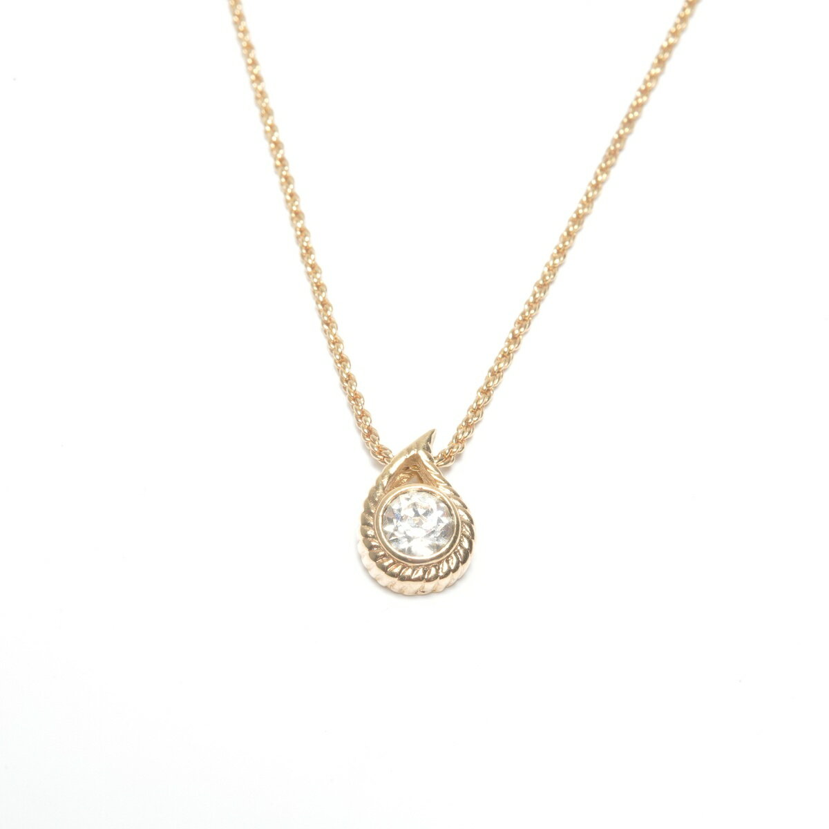 クリスチャンディオール Christian Dior ラインストーン ネックレス ゴールド WS24507 【中古】