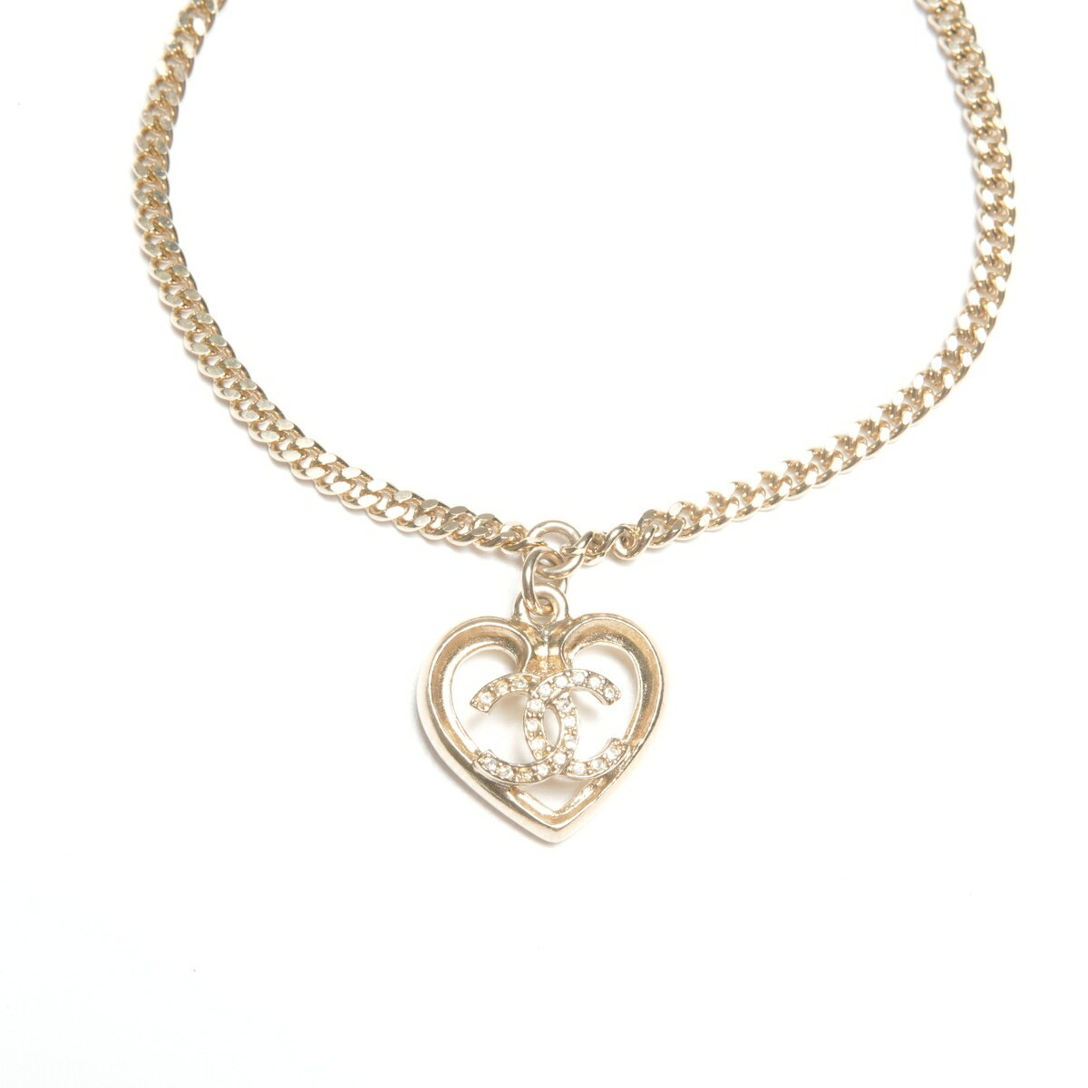 【全商品21%OFF!11/30 23:59まで】シャネル CHANEL 23C 2023 ココマーク ハート ラインストーン ブレスレット ゴールド WS24449 【中古】