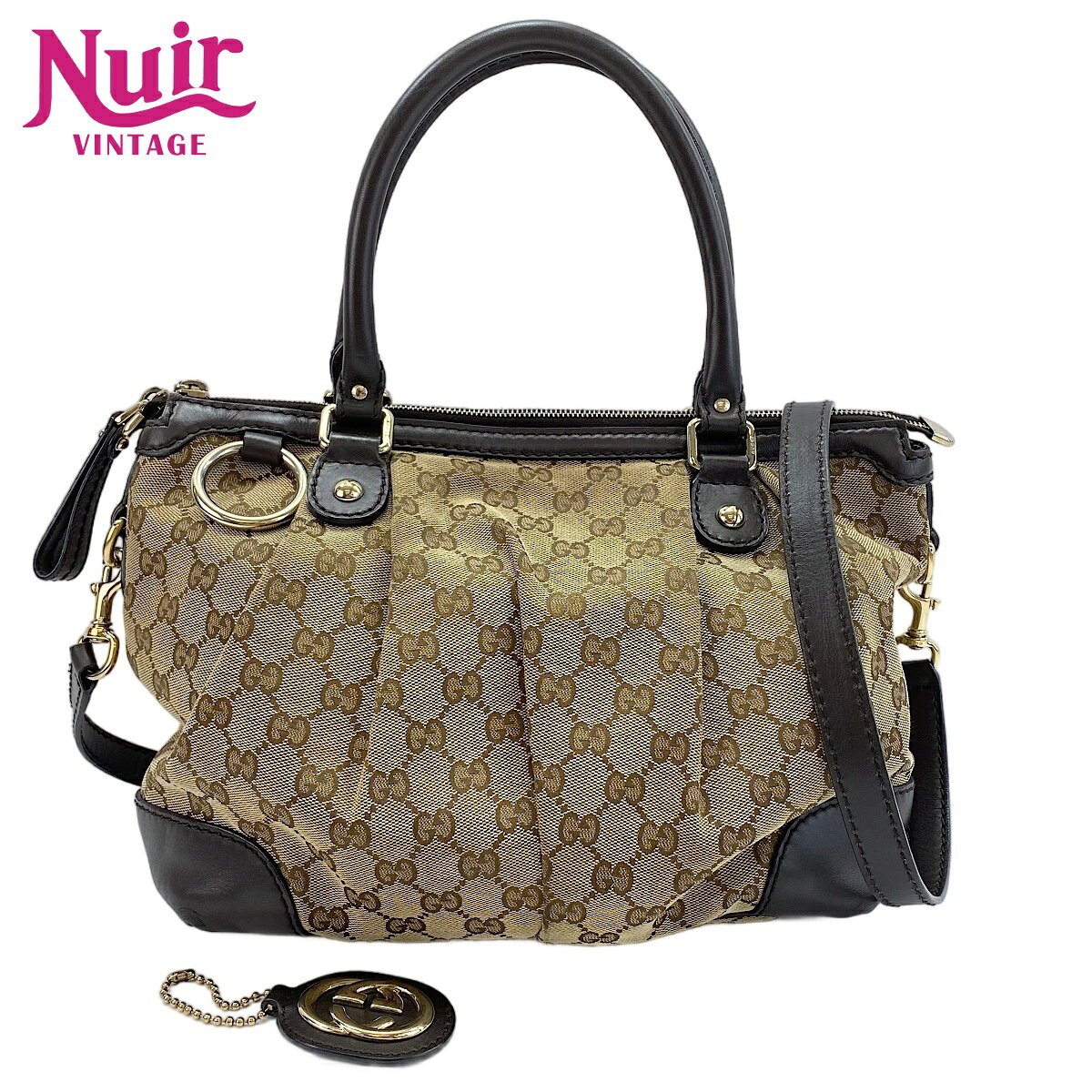 gucci///////////////\\\' - 【エントリーで最大47倍ポイント！6/20 20:00〜6/26 01:59】グッチGUCCIスーキーハンドバッグブラウンWS30399【中古】
