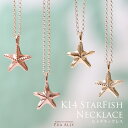 ハワイアンジュエリー ネックレス 女性【K14 ヒトデネックレス】Hawaiian jewelry ネックレス puaally ハワイアンジュエリー プアアリ 14金 ゴールド ヒトデ スターフィッシュ 海 星 プレゼント 女性 レディース 彼女 妻 華奢 シンプル お祝い 記念日 誕生日 ご褒美 ギフト K14 職人 東京 恵比寿