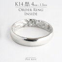 【1本価格です】【K14 バレル 4mm幅 1.5mm厚【インサイド】オーダーリング】Hawaiian jewelry puaally ハワイアンジュエリー プアアリ ブランド 結婚指輪 マリッジ ペア リング オーダー 鍛造 14金 K14 ゴールド 手彫り 誕生石 刻印 名入れ プレゼント ご褒美 記念日 誕生日