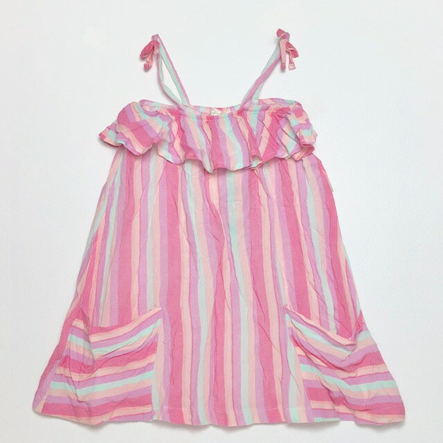 【Jessica Simpson】 ワンピース 子供服 女の子 かわいい ストライプ ピンク ガール ワンピース 海外買付 海外輸入 インポート プレゼント 夏 夏服 ノースリーブ おしゃれ お出かけ