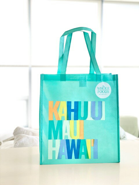 楽天Pua Hawaii【WHOLE FOODS MARKET】 KAHULUI MAUI HAWAII ホールフーズ エコバッグ クイーン エメラルドグリーン オアフ キッチン用品 ハワイ ハワイアン雑貨 海外雑貨 リサイクル ペットボトル エコ かわいい おしゃれ海外 海外雑貨