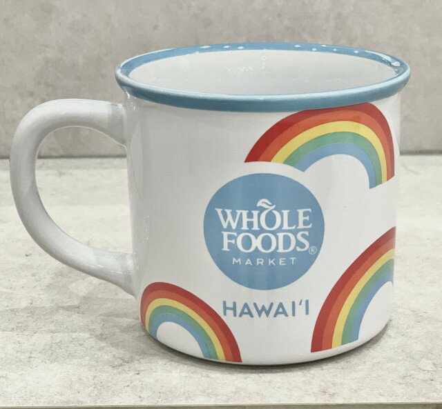 楽天Pua Hawaii【送料無料】【WHOLE FOODS MARKET】ハワイ限定 ホールフーズマーケット レインボー 虹 マグカップ 大きめ ホールフーズ カップ コップ スープマグ スープカップ カラフル 陶器 ギフト プレゼント ハワイ HAWAII ハワイ買い付け 海外雑貨