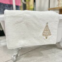 【1888MILLS】【クリスマス タオル】 クリスマスツリー ゴールド刺繍 フェイスタオル バスタオル コットン100% 白 ホワイト おしゃれ 華やか ゴ...