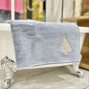 【1888MILLS】【クリスマス タオル】 クリスマスツリー ゴールド刺繍 フェイスタオル バスタオル コットン100% 水色 おしゃれ 華やか ゴージャス ...