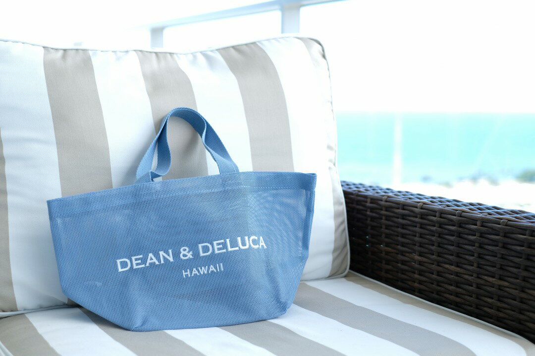 【送料無料】【DEAN&DELUCA HAWAII】 リッツカールトン限定 メッシュ ブルー SMALL 【ディーン＆デルーカ】 Sサイズ コンパクト エコバック 海外 海外輸入 雑貨 ハワイ ランチトート dean & deluca 【正規品】