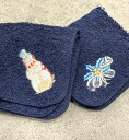 【SALE】【Pua Hawaiiオリジナル】クリスマス 刺繍 ツリーリース雪だるまハンドタオル 日本製 コットン100% ハンカチ ハンカチーフ かわいい お...