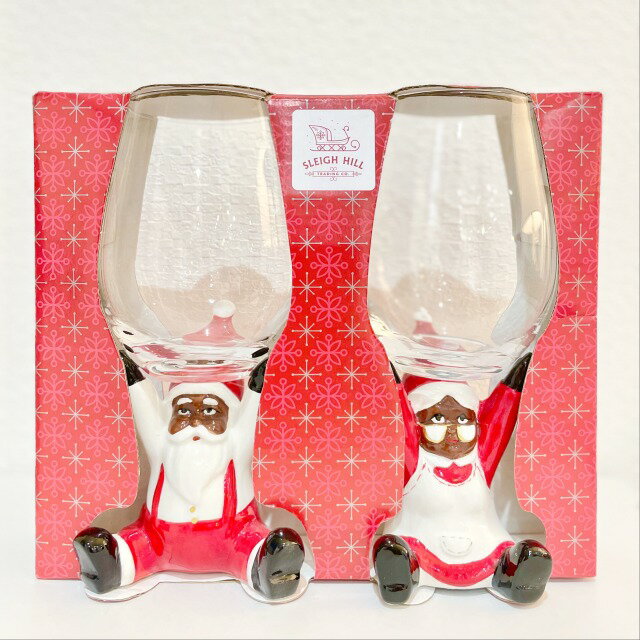 【送料無料】【クリスマス】サンタクロース ワイングラス 2個セット ホリデー クリスマス 海外品 輸入雑貨 ハワイ ハワイアン インポート キッチン インテリア クリスマスパーティー プレゼント ko3