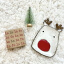 【Mudpie】石鹸 せっけん 石けん置き 小皿 お皿 【プレート】 クリスマス トナカイ ミニクリスマスツリー ハンドソープ インテリアトレー アクセサリー入...