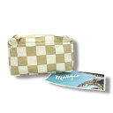 【ALOHA COLLECTION】アロハコレクション ミニポーチ MiniPouch ベージュ アイボリー チェック柄 市松模様 ロゴ ポーチ 海 プール ビーチ 撥水 ハワイ プレゼント 【KOBE三宮 Pua Hawaii】 ko(4)