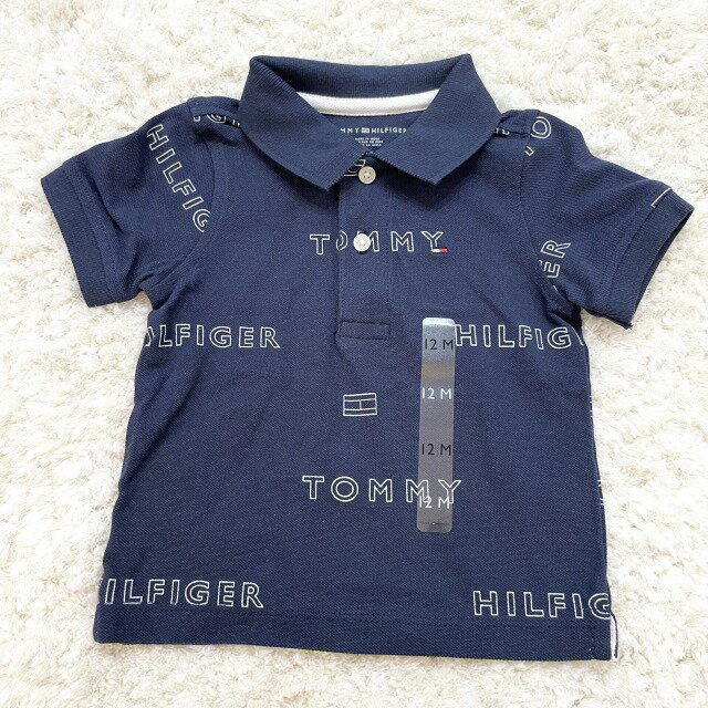 トミー ヒルフィガー ポロシャツ メンズ 【TOMMY HILFIGER】トミーヒルフィガー 子供服 ロゴ 半袖 ポロシャツ 半袖 襟付き ネイビー 6-9M 12M 18M 6-9か月 12か月 18か月 トミー インポート ボーイズ 男の子 誕生日 贈り物 プレゼント ギフト y